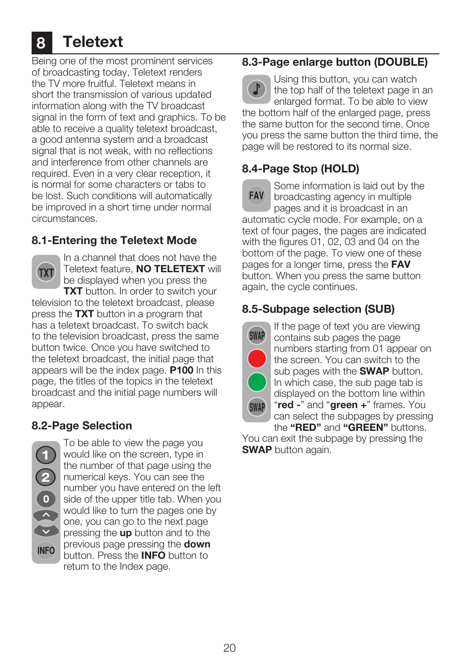 8teletext | Beko 22WLP530HID User Manual | Page 22 / 32
