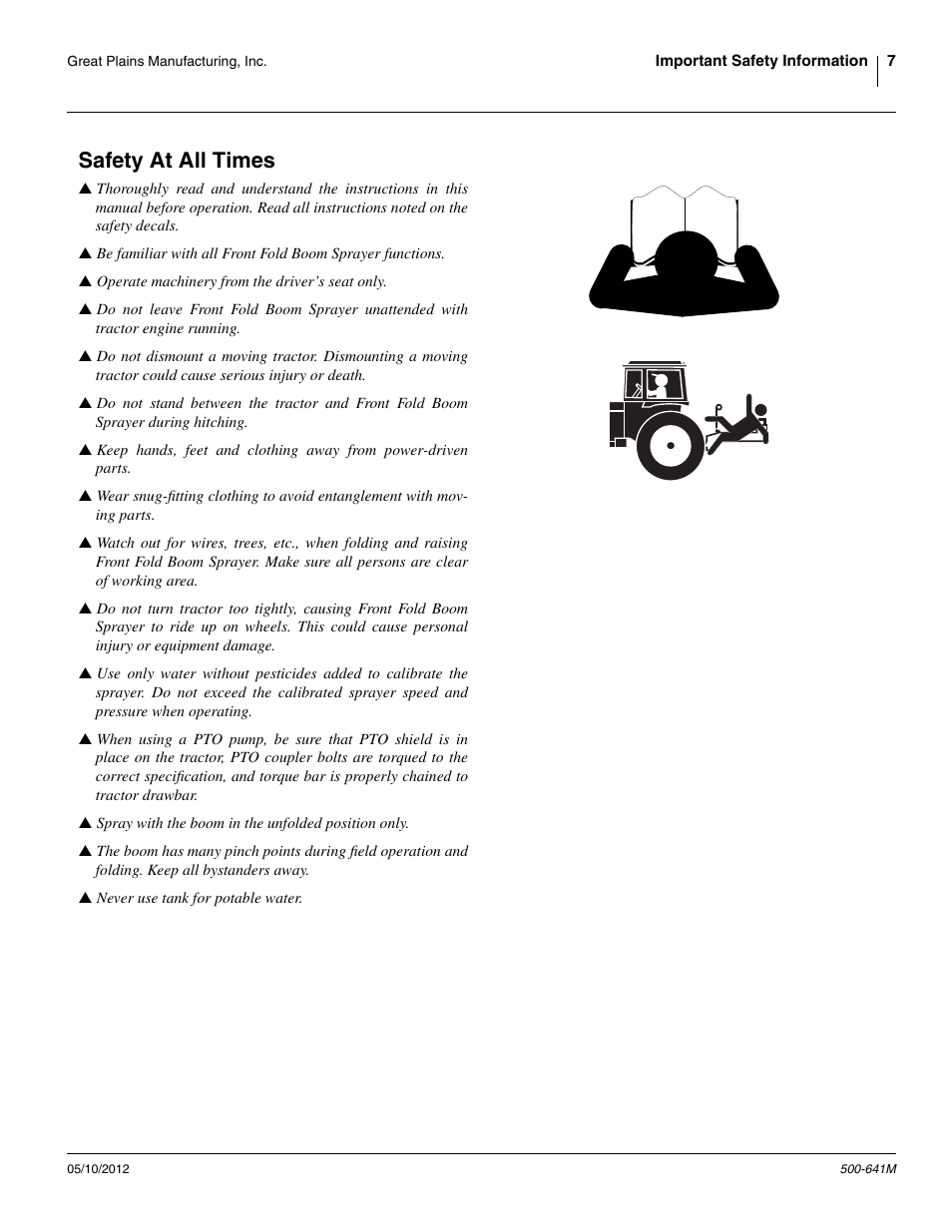 Safety at all times | Great Plains TSF1290 Operator Manual User Manual | Page 11 / 96