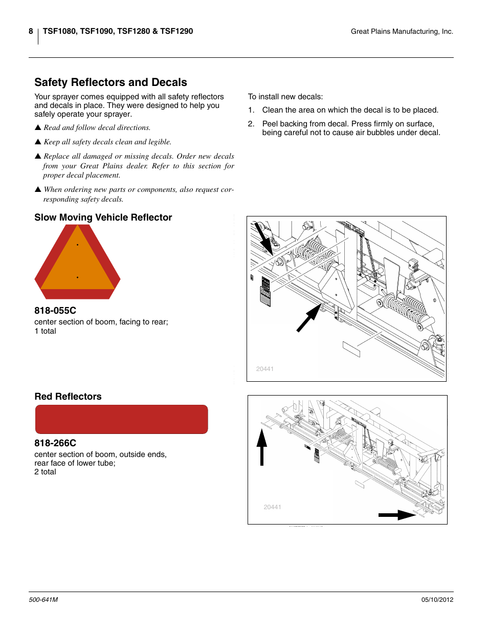 Safety reflectors and decals | Great Plains TSF1290 Operator Manual User Manual | Page 12 / 96