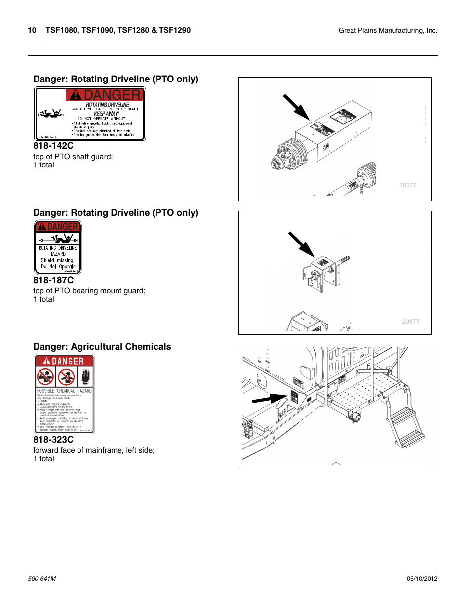 Danger | Great Plains TSF1290 Operator Manual User Manual | Page 14 / 96