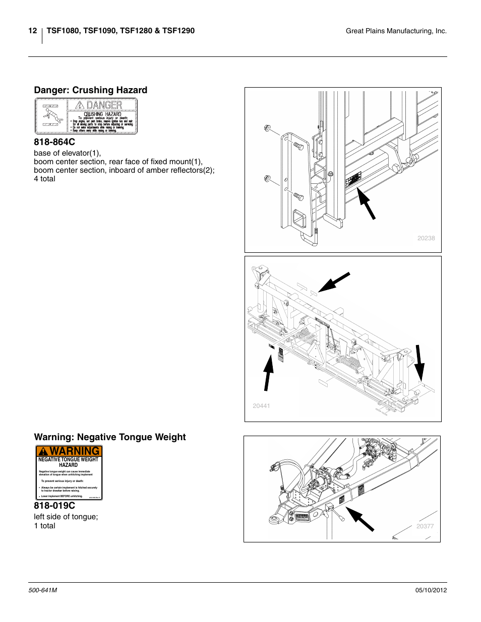 Warning | Great Plains TSF1290 Operator Manual User Manual | Page 16 / 96