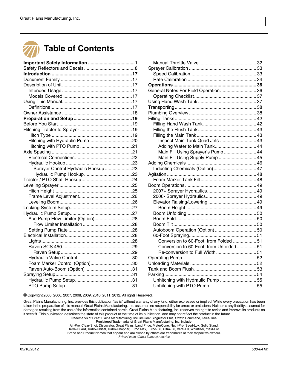 Great Plains TSF1290 Operator Manual User Manual | Page 3 / 96