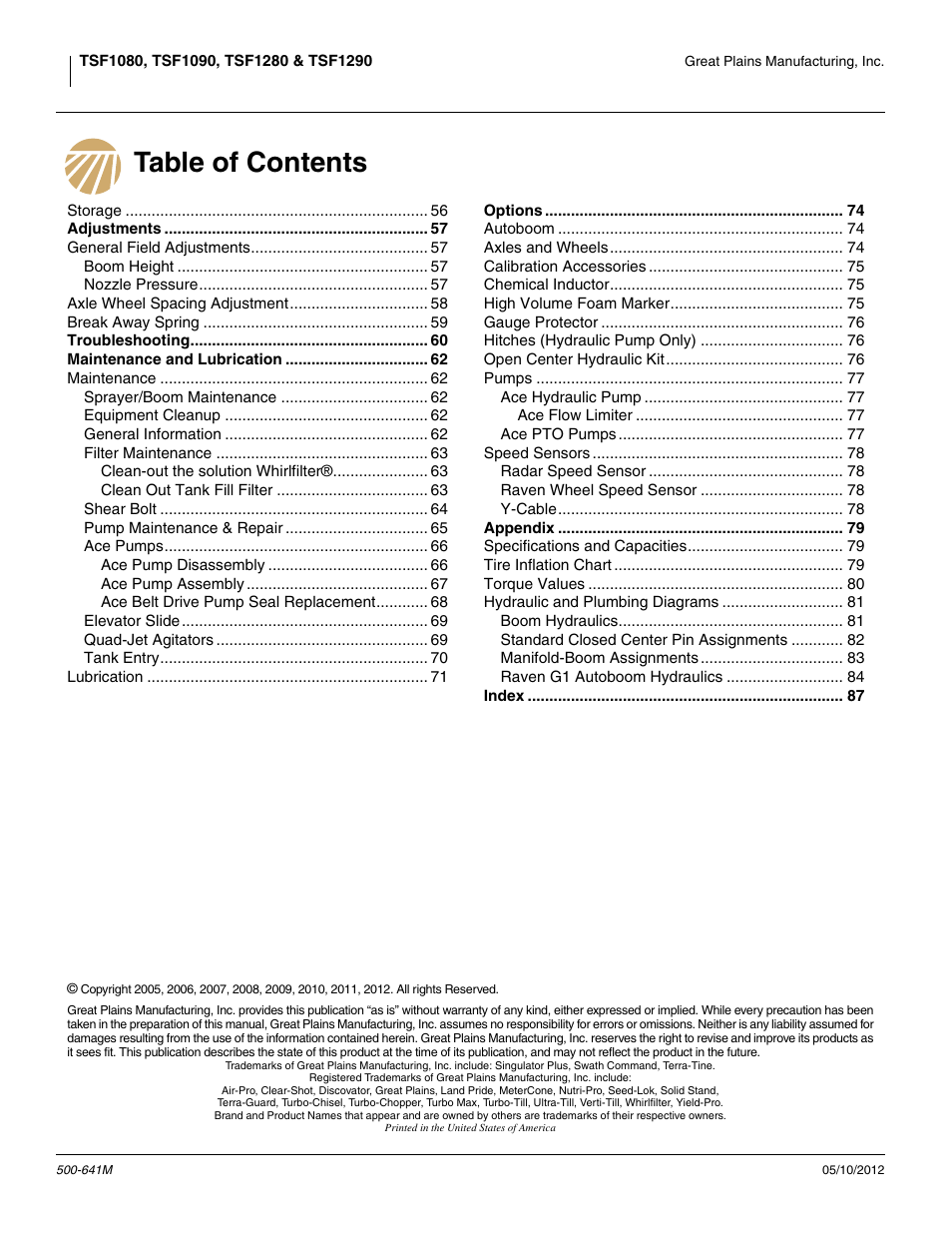 Great Plains TSF1290 Operator Manual User Manual | Page 4 / 96