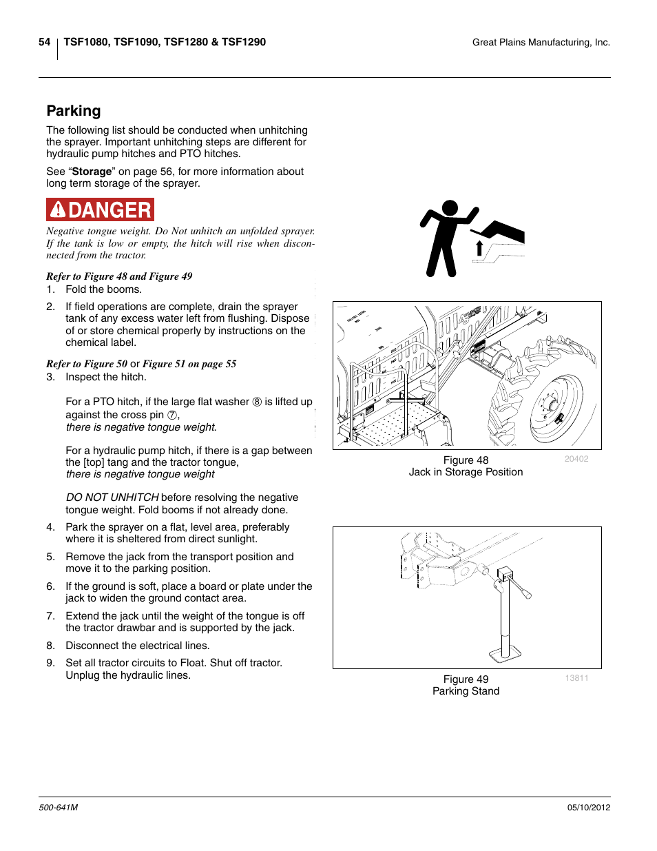 Parking | Great Plains TSF1290 Operator Manual User Manual | Page 58 / 96