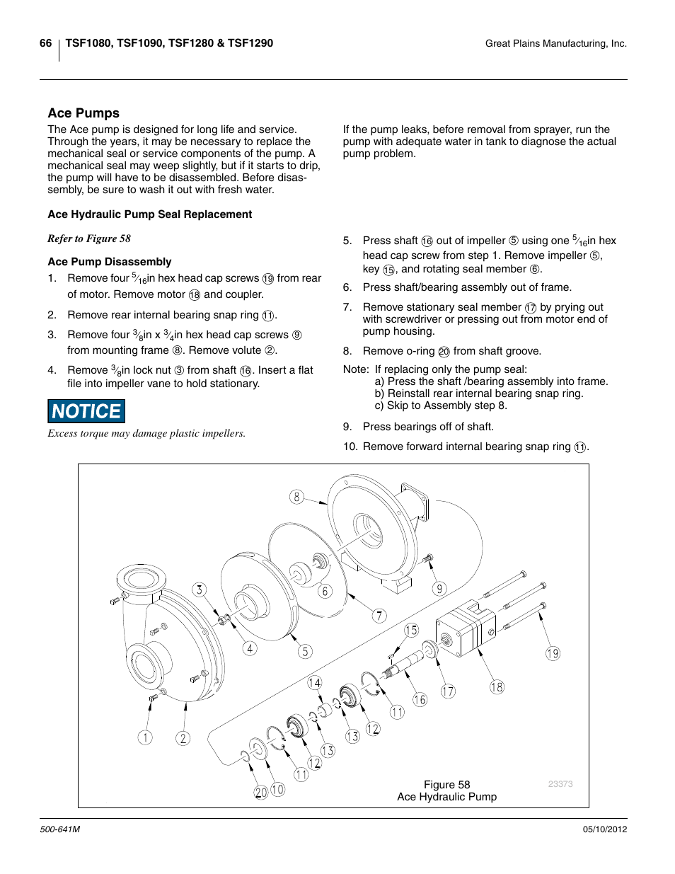 Ace pump disassembly, Ace pumps | Great Plains TSF1290 Operator Manual User Manual | Page 70 / 96