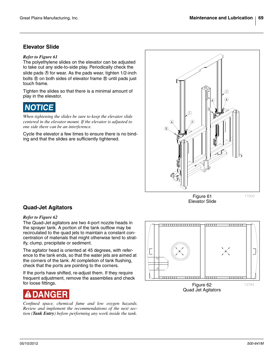 Elevator slide quad-jet agitators, Elevator slide, Quad-jet agitators | Great Plains TSF1290 Operator Manual User Manual | Page 73 / 96