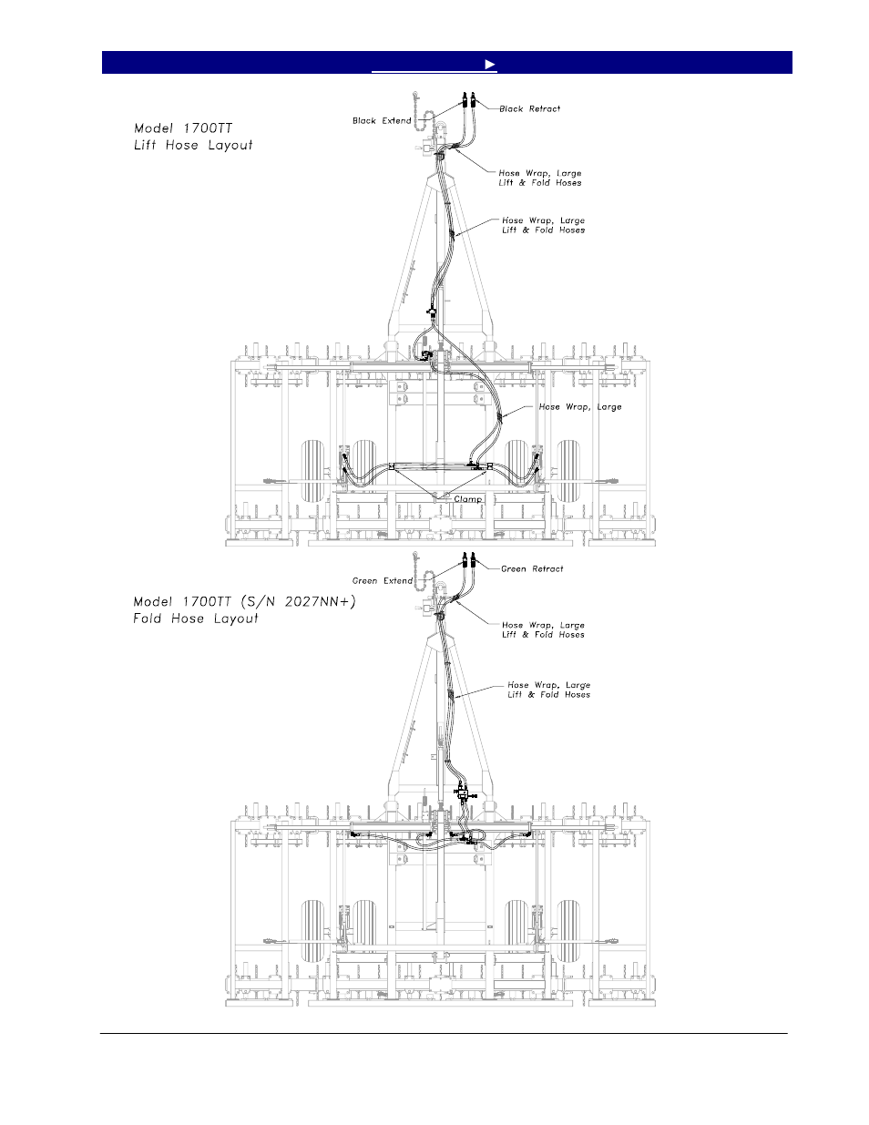 Hydraulic hose layout 1700tt, 1700tt | Great Plains 4000TT Operator Manual User Manual | Page 41 / 76