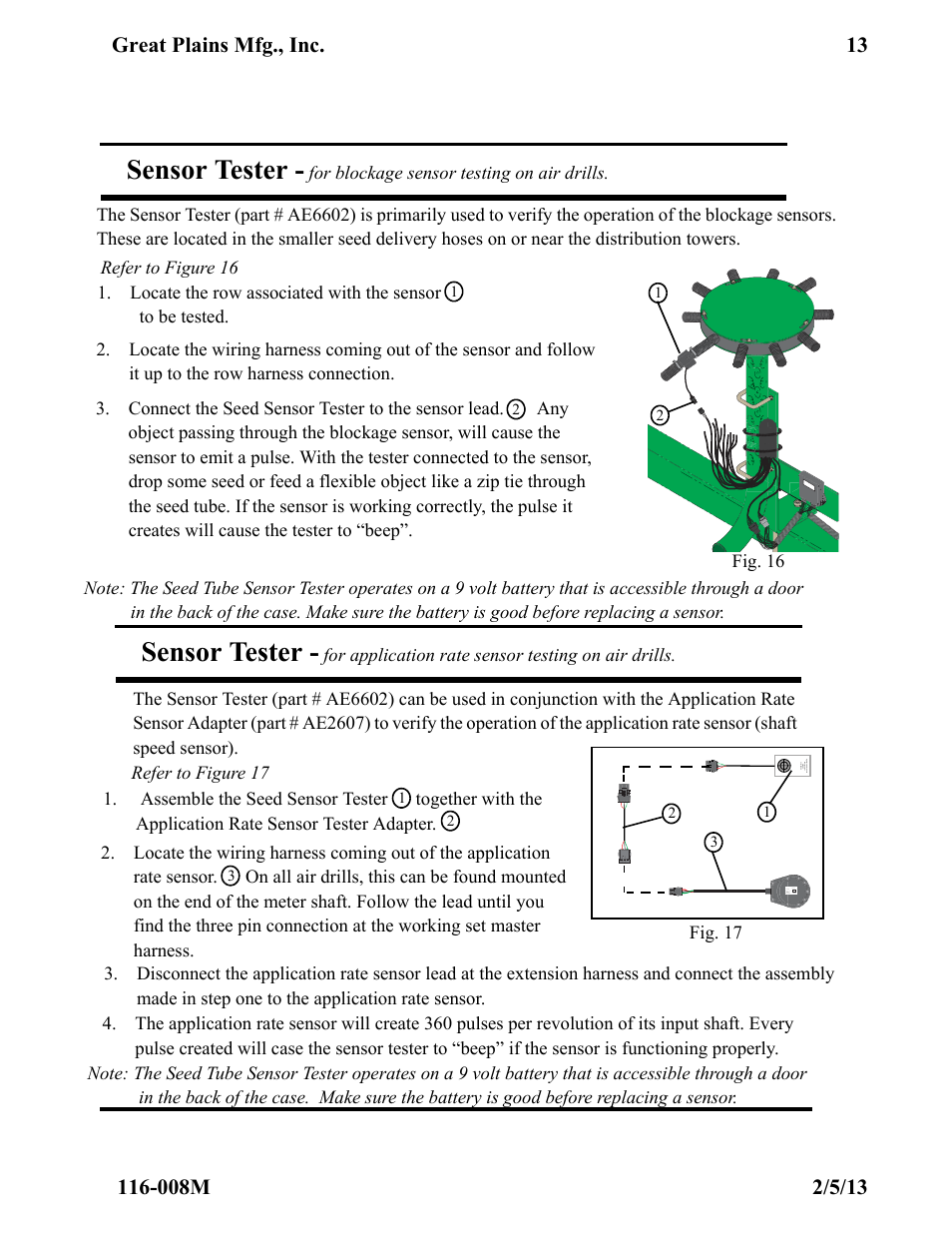 Sensor tester | Great Plains PM300 Assembly Instructions User Manual | Page 13 / 16