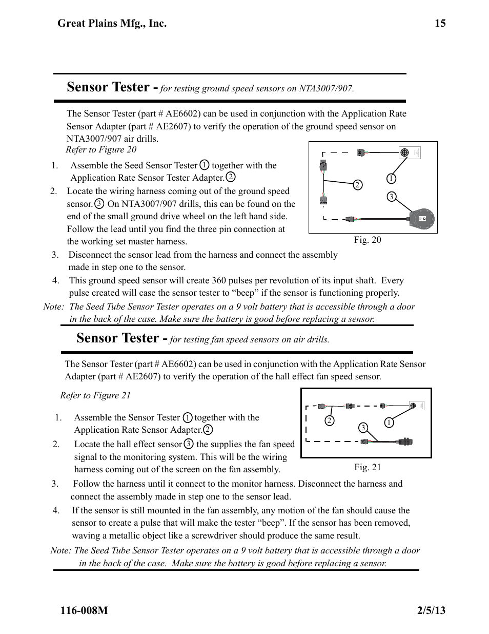 Sensor tester | Great Plains PM300 Assembly Instructions User Manual | Page 15 / 16