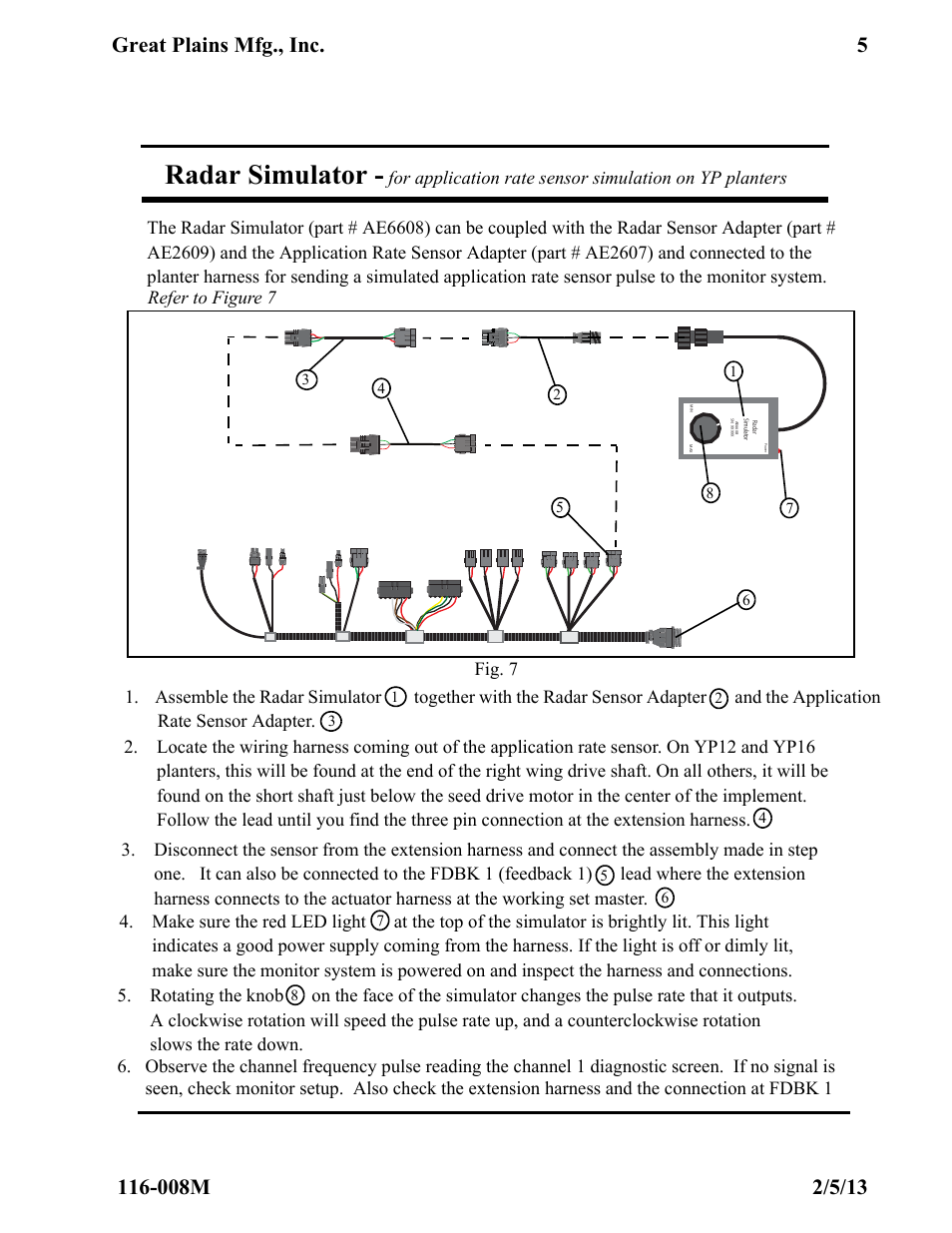 Radar simulator, Fig. 7 | Great Plains PM300 Assembly Instructions User Manual | Page 5 / 16