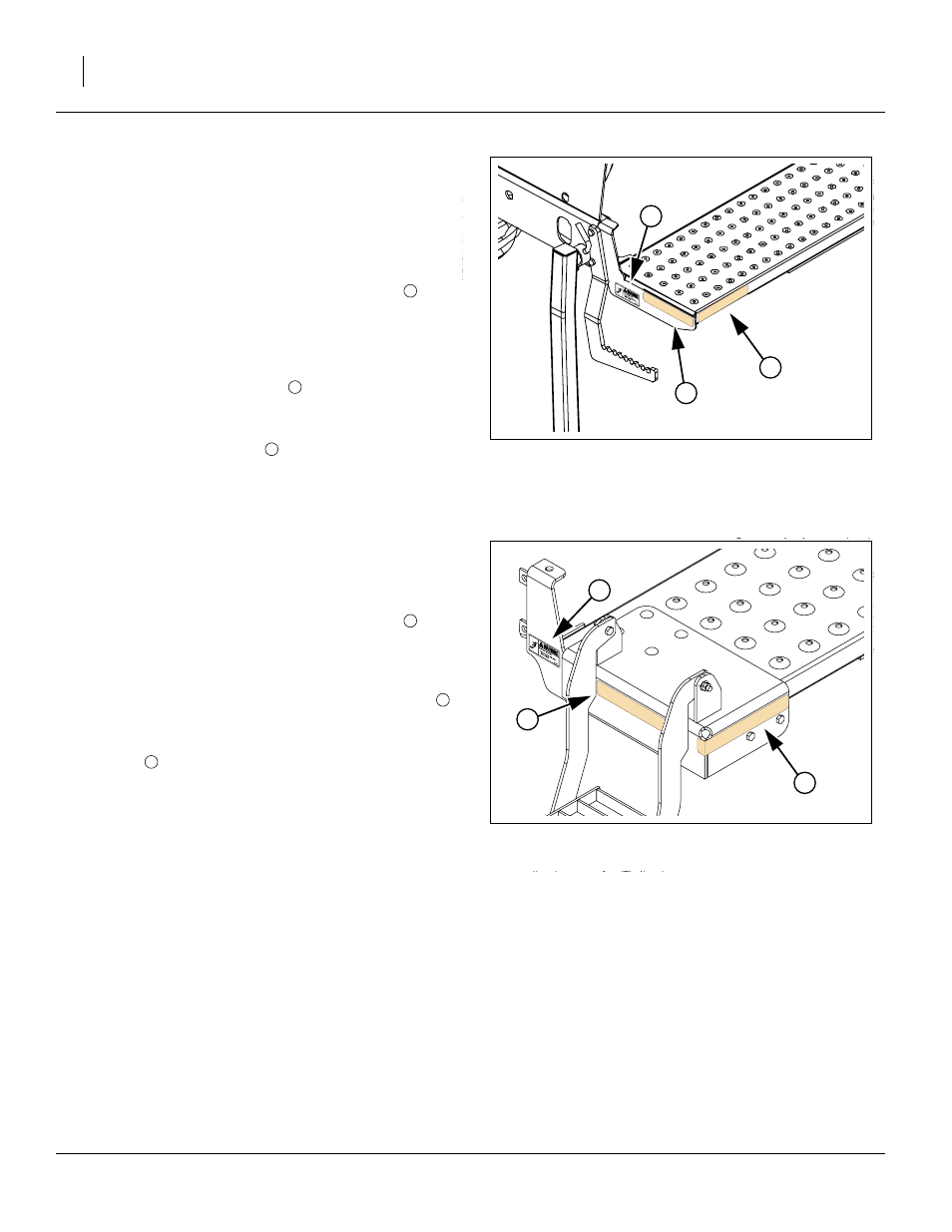 Wing fixed step decals, Wing swing-down ladder decals | Great Plains 2S-2600HDF Predelivery Manual User Manual | Page 14 / 40