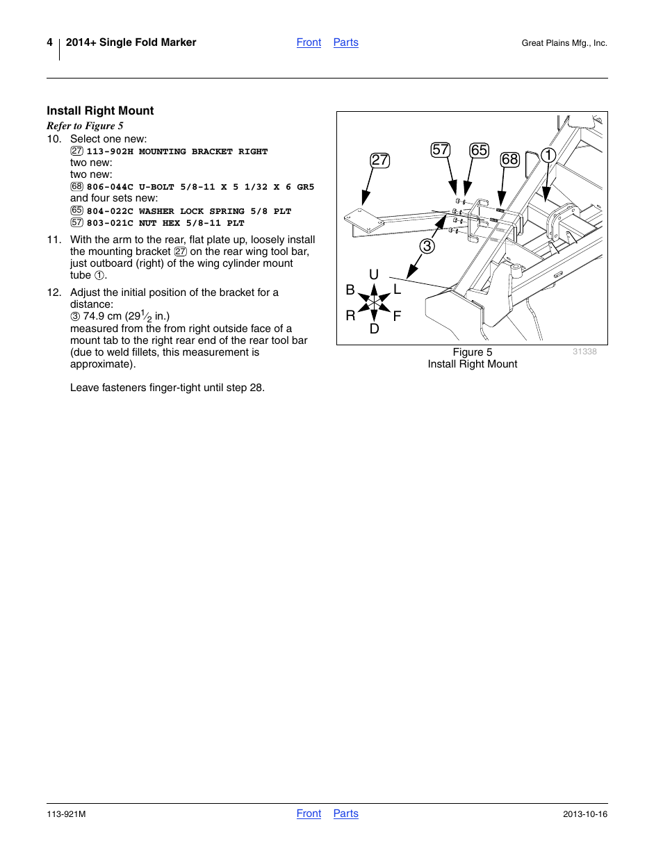 Install right mount | Great Plains NTA2007HD Installation Instructions User Manual | Page 4 / 20