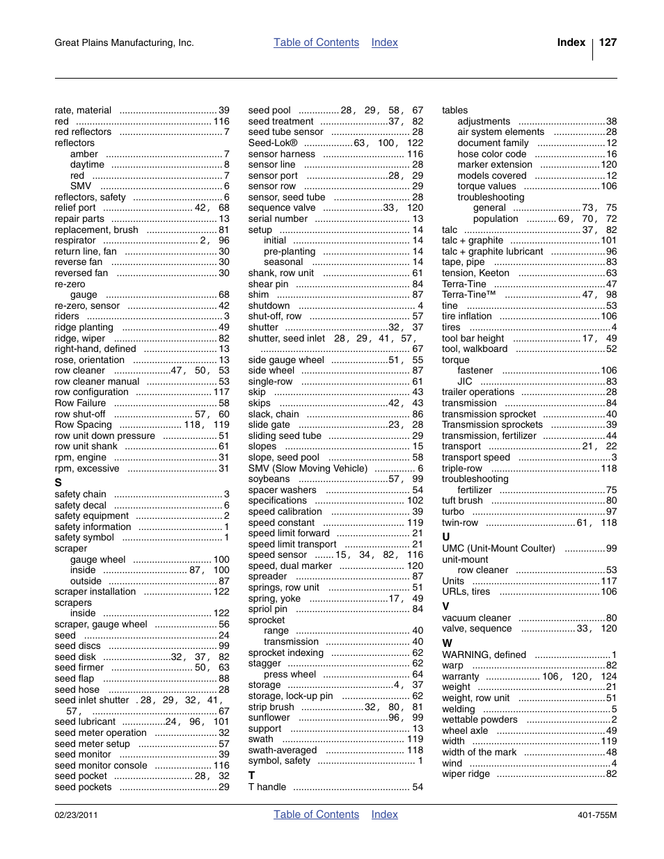 Great Plains YP925TD Operator Manual User Manual | Page 131 / 134