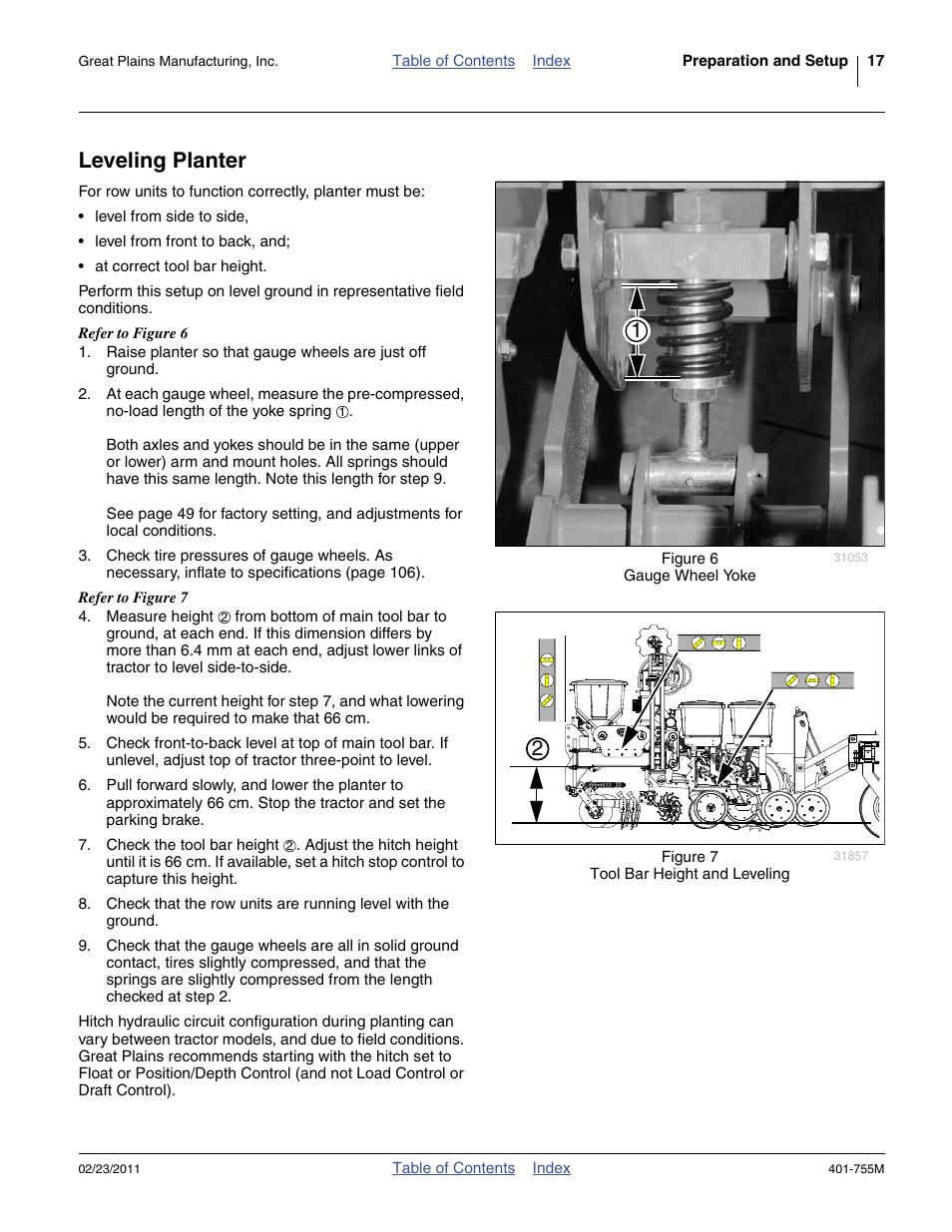 Leveling planter | Great Plains YP925TD Operator Manual User Manual | Page 21 / 134