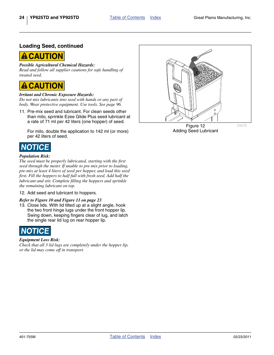 Loading seed, continued | Great Plains YP925TD Operator Manual User Manual | Page 28 / 134