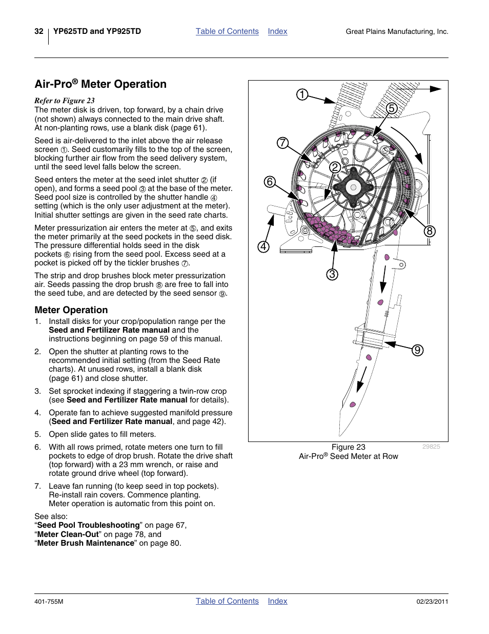 Air-pro® meter operation, Meter operation, Air-pro | Great Plains YP925TD Operator Manual User Manual | Page 36 / 134