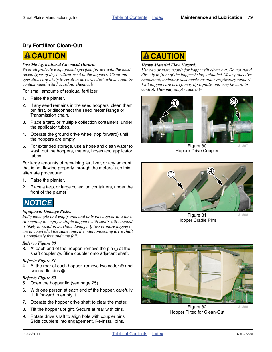 Dry fertilizer clean-out | Great Plains YP925TD Operator Manual User Manual | Page 83 / 134