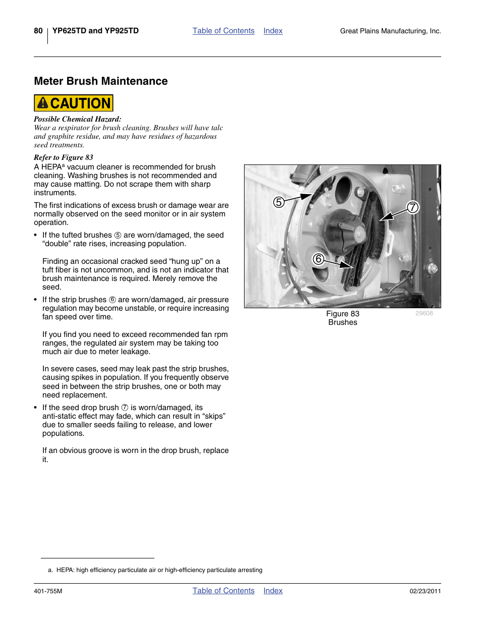 Meter brush maintenance | Great Plains YP925TD Operator Manual User Manual | Page 84 / 134