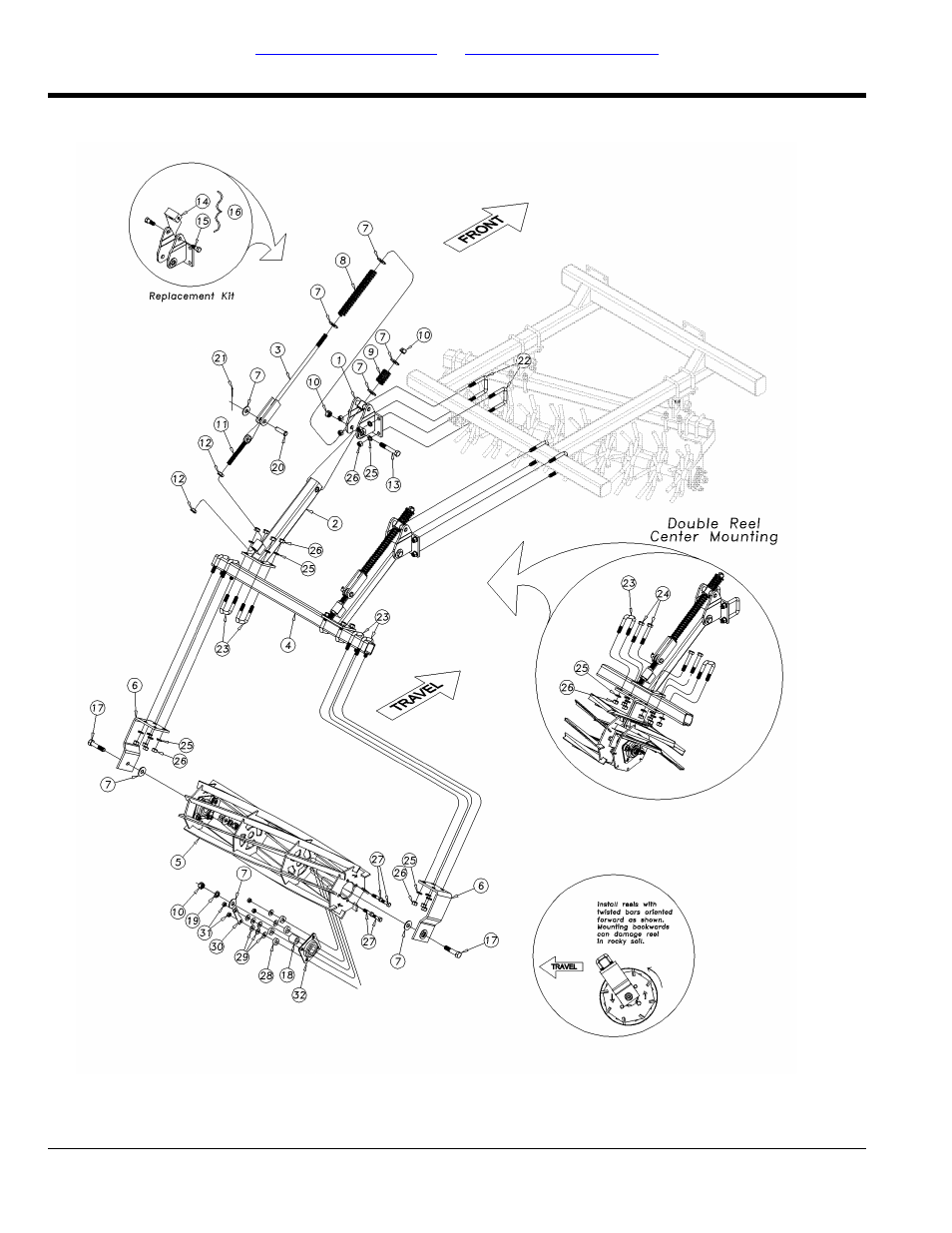 Reel following rolling harrow assembly (s/n 3336nn, 5250nn)) | Great Plains 4000TT Parts Manual User Manual | Page 100 / 142