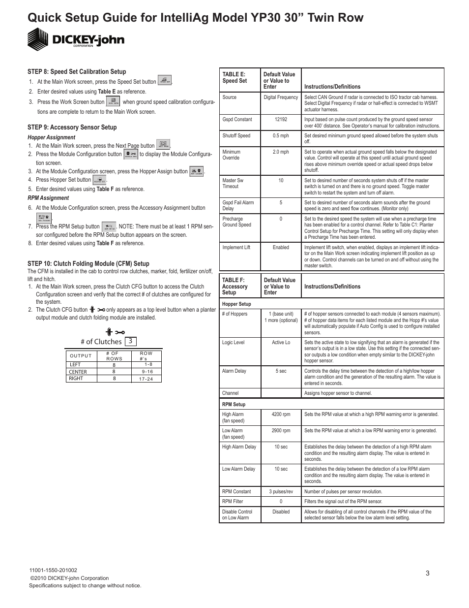 Of clutches 3 | Great Plains YP3025-24TR 25 Series 24 Twin Row 30 Inch Quick Start User Manual | Page 3 / 5