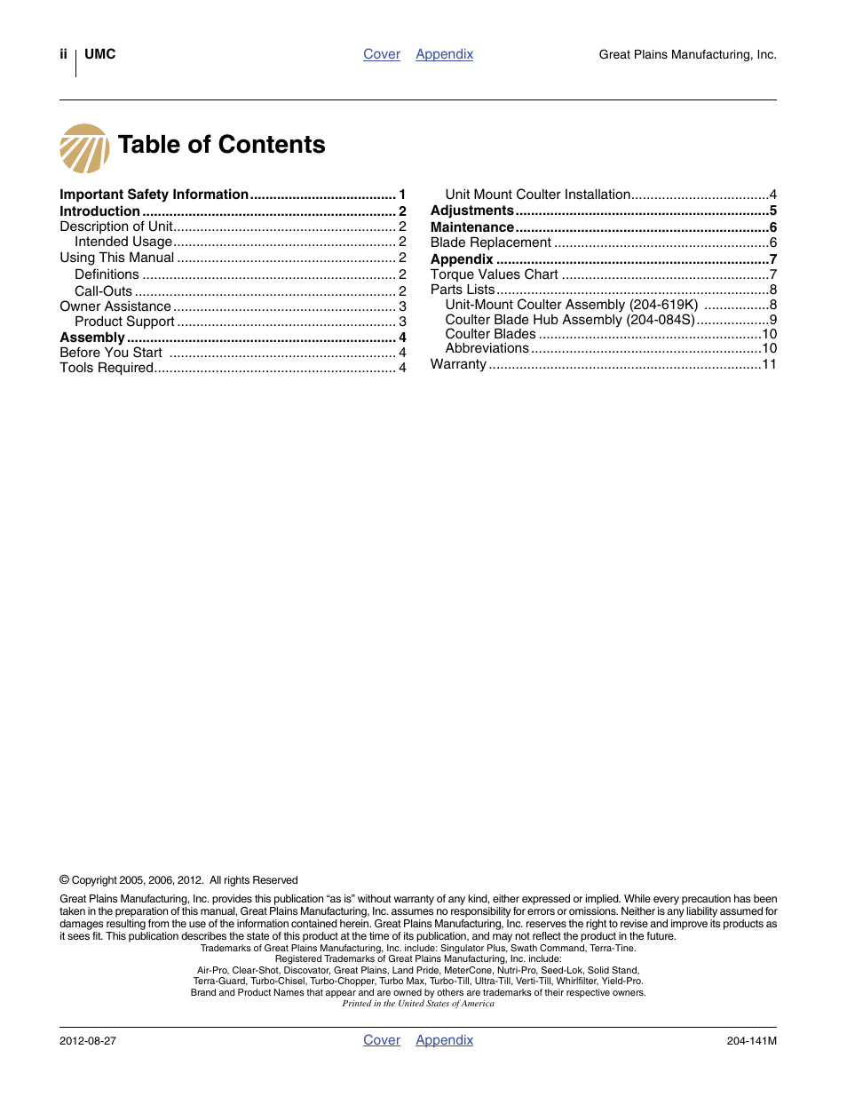 Great Plains YP Unit-Mount Coulter User Manual | Page 2 / 16