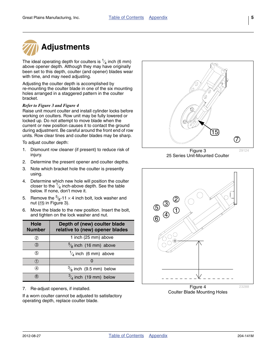 Adjustments | Great Plains YP Unit-Mount Coulter User Manual | Page 7 / 16