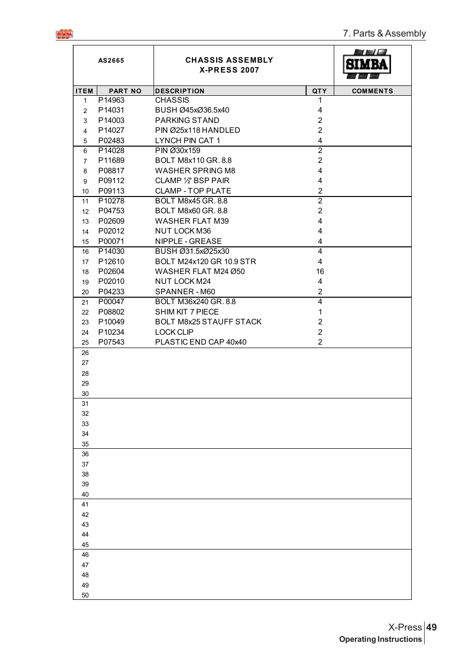 49 x-press, Parts & assembly | Great Plains AS2666 Assembly Instructions User Manual | Page 11 / 82