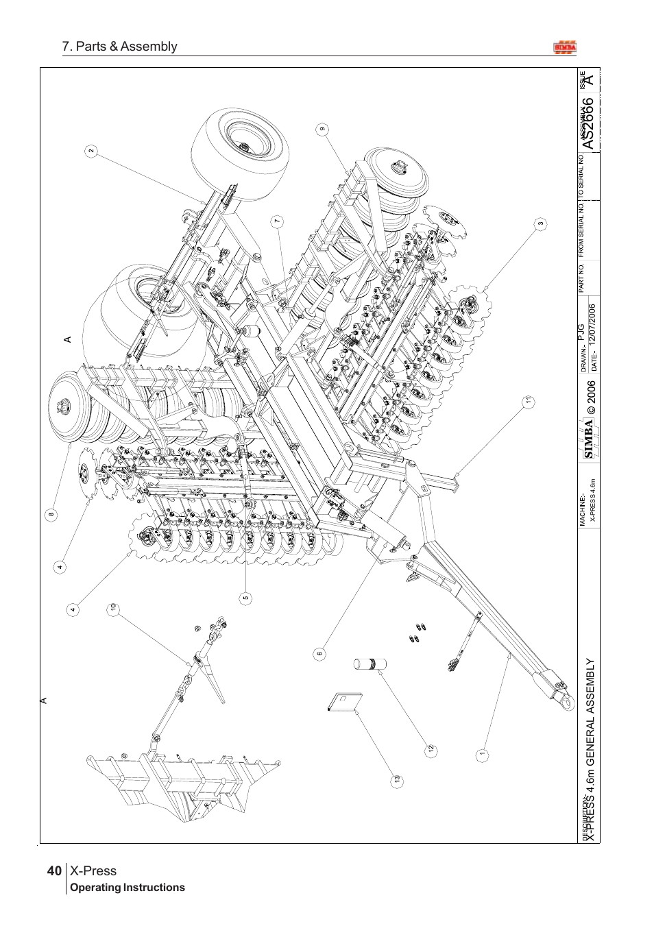 Aas2 66 6, X-press, 40 7. parts & assembly | Great Plains AS2666 Assembly Instructions User Manual | Page 2 / 82
