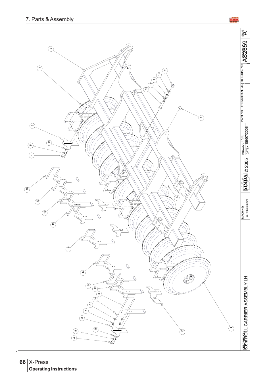 Aas2 65 9, X-press, 66 7. parts & assembly | Great Plains AS2666 Assembly Instructions User Manual | Page 28 / 82