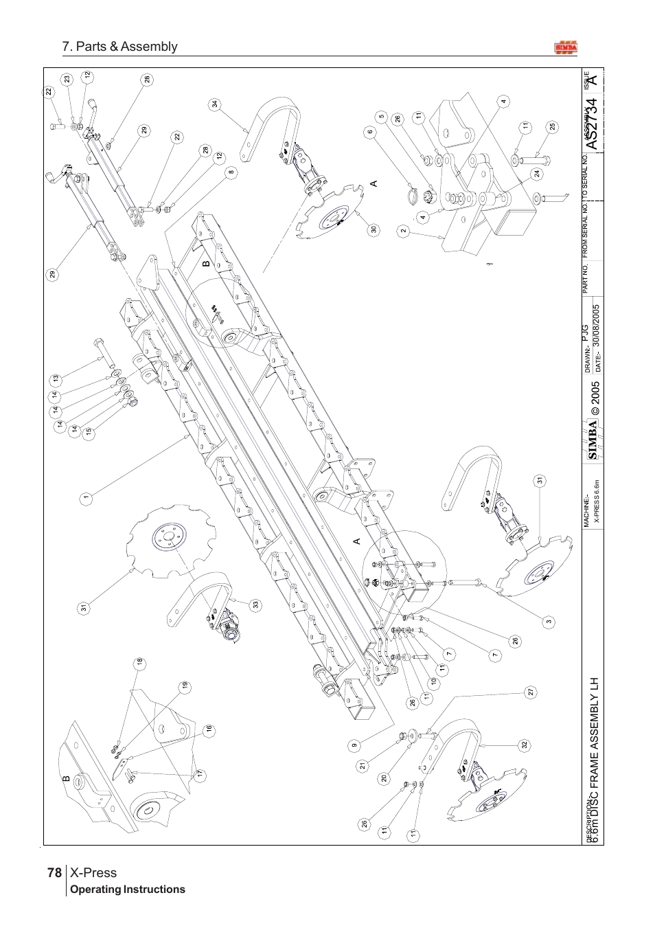 Aas2 73 4, X-press, 78 7. parts & assembly | Great Plains AS2666 Assembly Instructions User Manual | Page 40 / 82