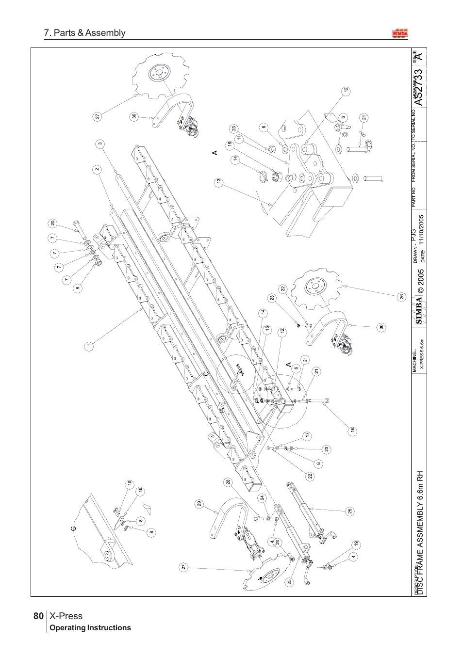 Aas2 73 3, X-press, 80 7. parts & assembly | Great Plains AS2666 Assembly Instructions User Manual | Page 42 / 82