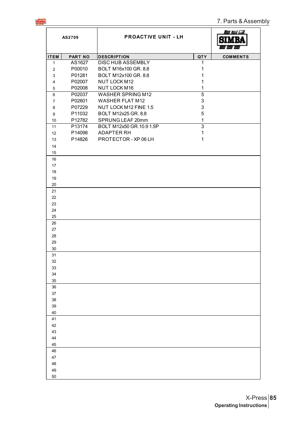 85 x-press, Parts & assembly | Great Plains AS2666 Assembly Instructions User Manual | Page 47 / 82
