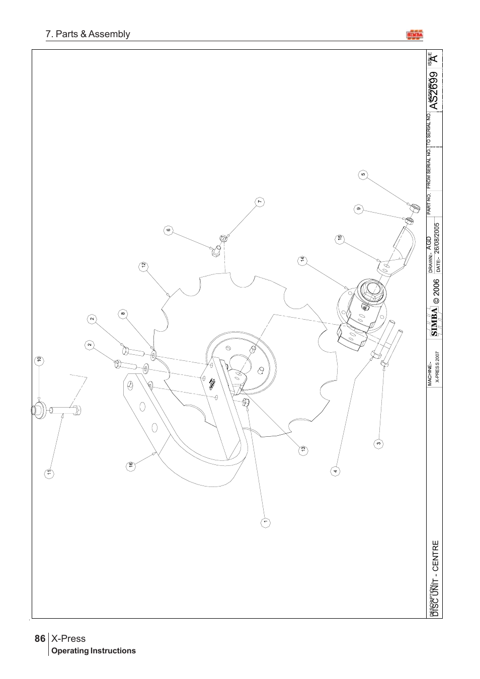 Aas2 69 9, X-press, 86 7. parts & assembly | Great Plains AS2666 Assembly Instructions User Manual | Page 48 / 82