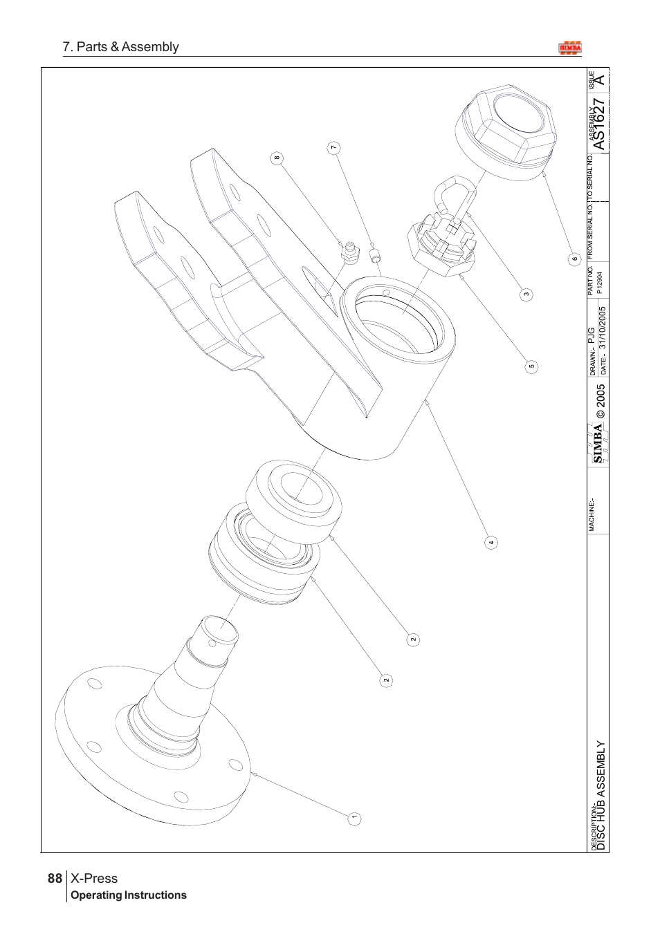 Aas16 27, X-press, 88 7. parts & assembly | Great Plains AS2666 Assembly Instructions User Manual | Page 50 / 82