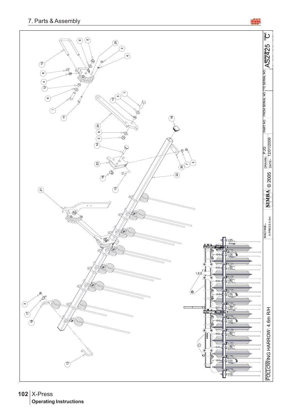 Cas2 42 5, X-press, 102 7. parts & assembly | Great Plains AS2666 Assembly Instructions User Manual | Page 64 / 82