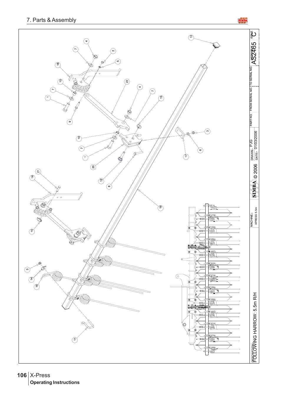 Cas2 46 5, X-press, 106 7. parts & assembly | Great Plains AS2666 Assembly Instructions User Manual | Page 68 / 82