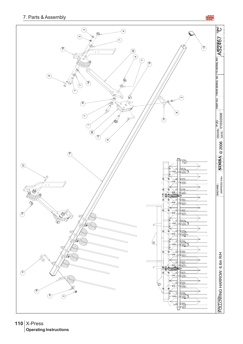 Cas2 46 7, X-press, 110 7. parts & assembly | Great Plains AS2666 Assembly Instructions User Manual | Page 72 / 82