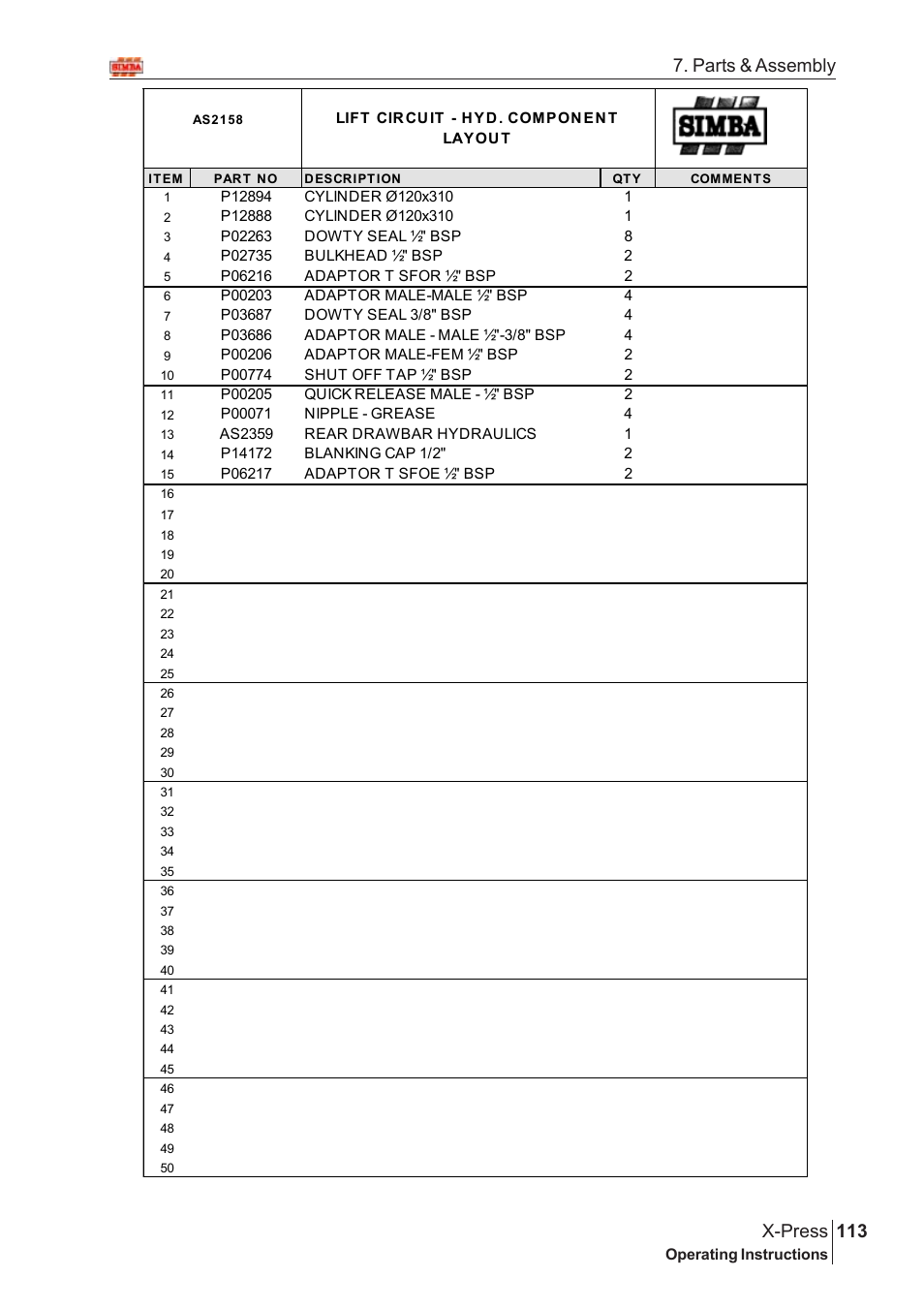 113 x-press, Parts & assembly | Great Plains AS2666 Assembly Instructions User Manual | Page 75 / 82