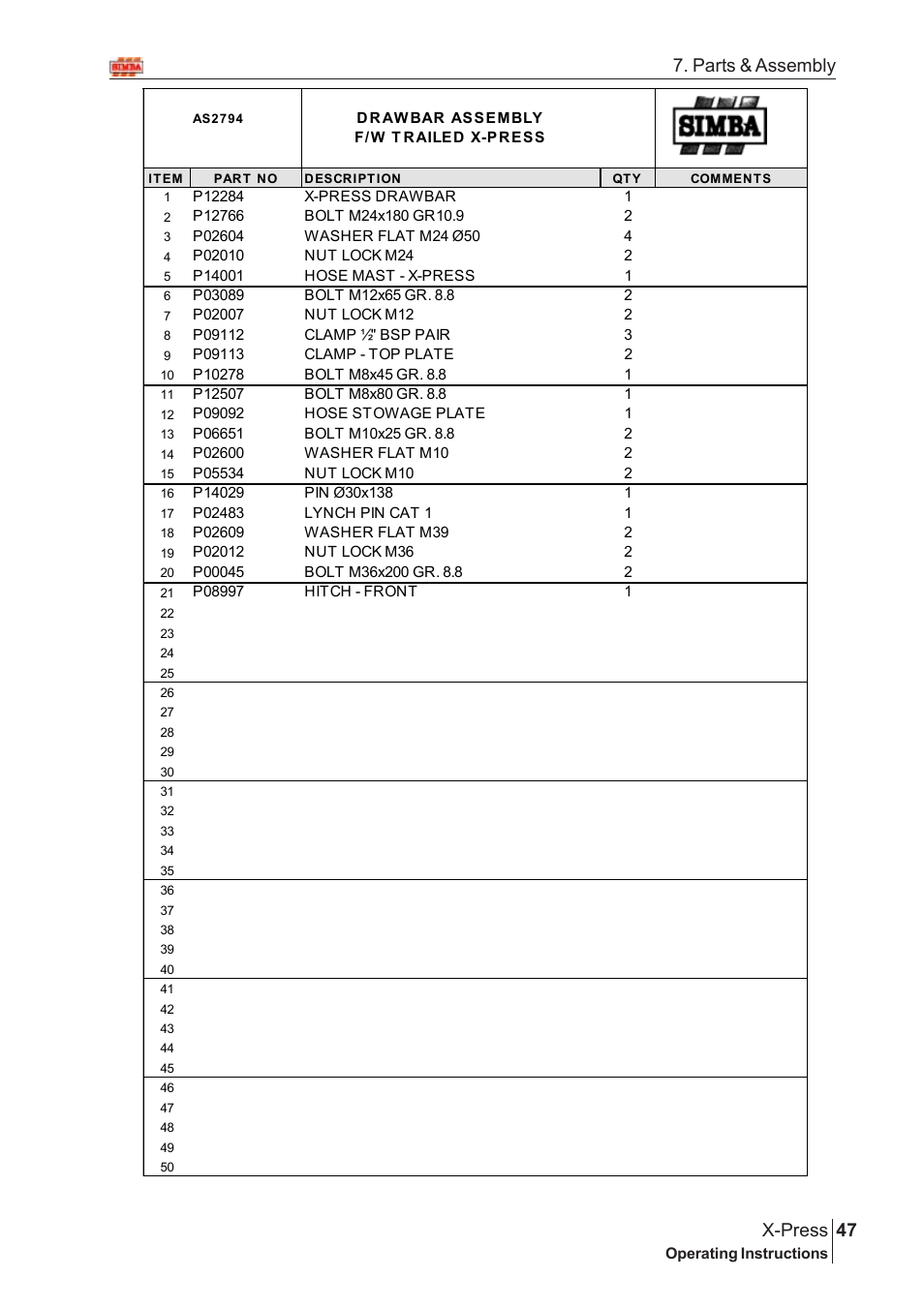 47 x-press, Parts & assembly | Great Plains AS2666 Assembly Instructions User Manual | Page 9 / 82