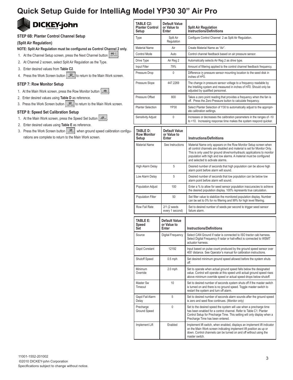 Great Plains YP3025A-1230 12-Row 30-Inch Quick Start User Manual | Page 3 / 5