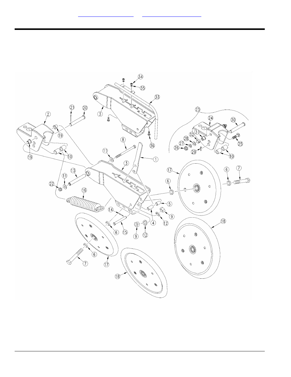 Press wheel assembly lh short (s/n b1022e-) (s/n, B1047f-) | Great Plains YP1625A Parts Manual User Manual | Page 138 / 240