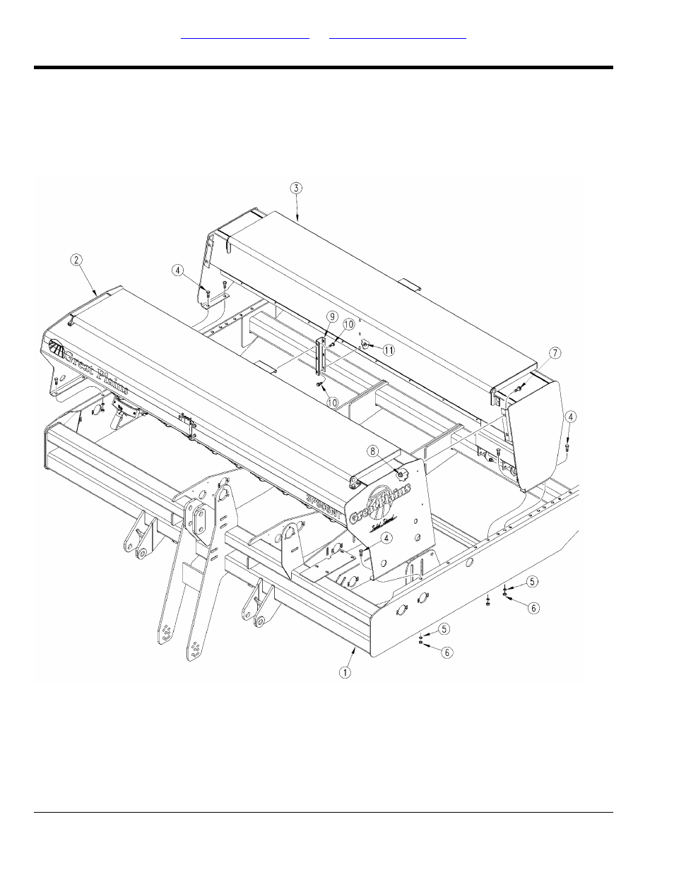 Seed and fertilizer box mounting | Great Plains 3P806NT Parts Manual User Manual | Page 10 / 148