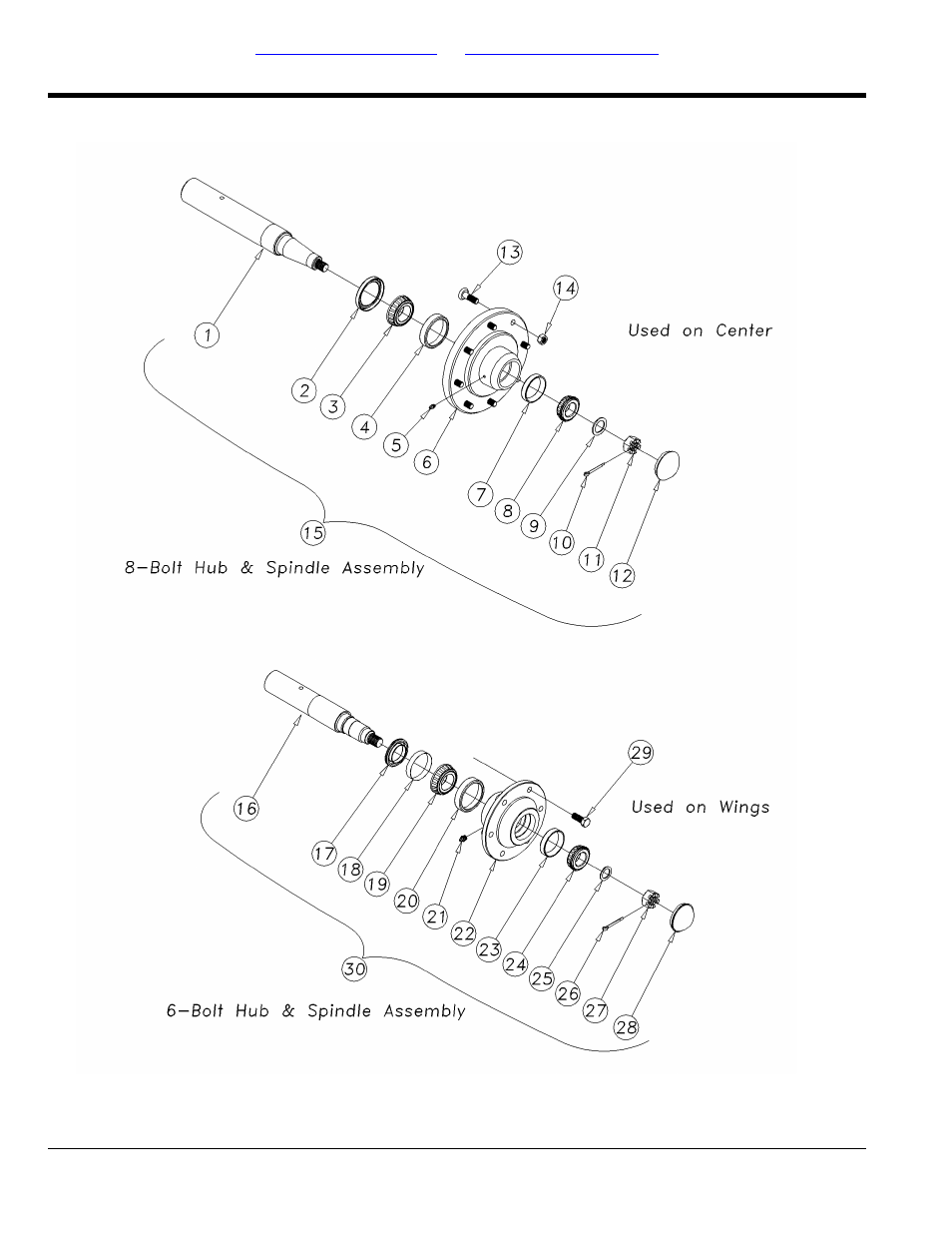 6 & 8-bolt hub & spindle assembly (s/n 1425cc+) | Great Plains 6548 Series VII Field Cultivator-Rigid Hitch Parts Manual User Manual | Page 32 / 96