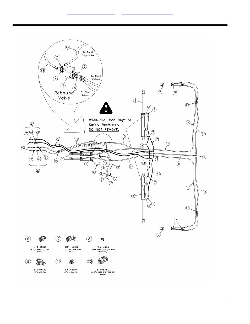 6330 & 6332 hydraulic layout (s/n 1212cc+) | Great Plains 6548 Series VII Field Cultivator-Rigid Hitch Parts Manual User Manual | Page 42 / 96