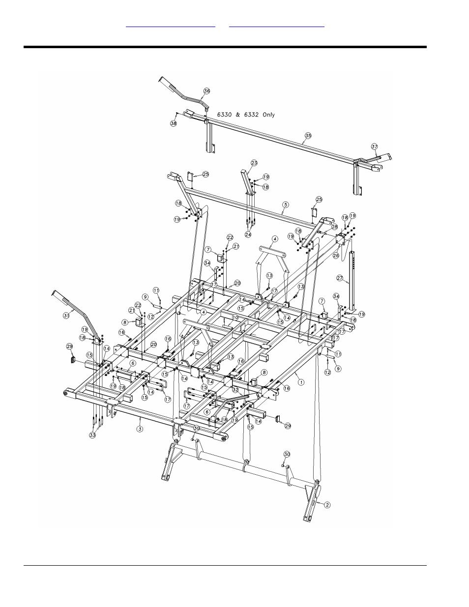 Section 2: frames, Center frame assembly, Selected models | Great Plains 6548 Series VII Field Cultivator-Rigid Hitch Parts Manual User Manual | Page 6 / 96