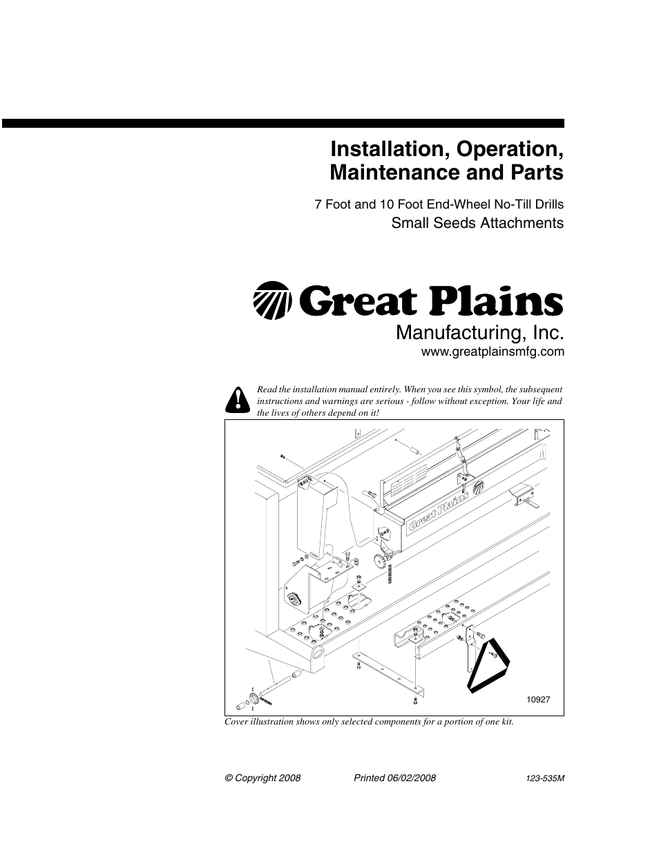 Great Plains 1005NT Assembly Instructions User Manual | 44 pages