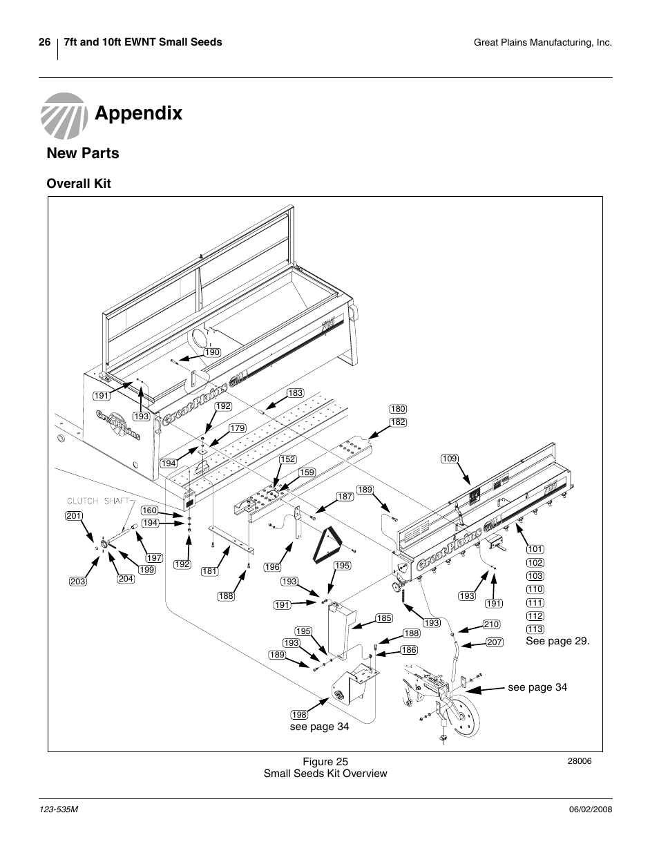Appendix, New parts, Overall kit | Appendix new parts | Great Plains 1005NT Assembly Instructions User Manual | Page 28 / 44