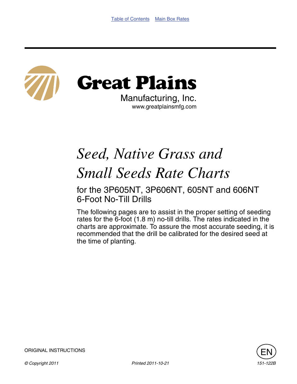 Great Plains 606NT Material Rate User Manual | 48 pages