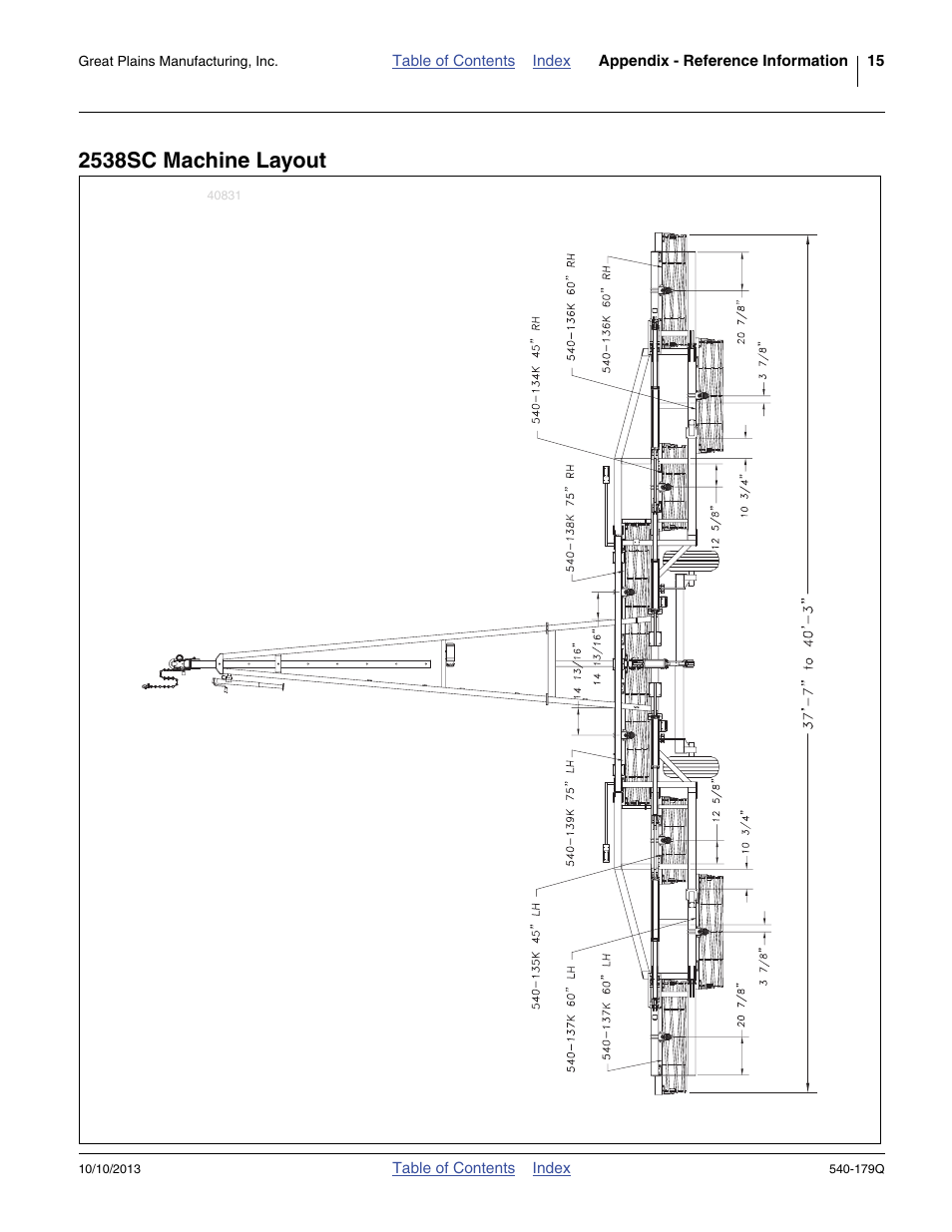 2538sc machine layout | Great Plains 2551SC Predelivery Manual User Manual | Page 19 / 28