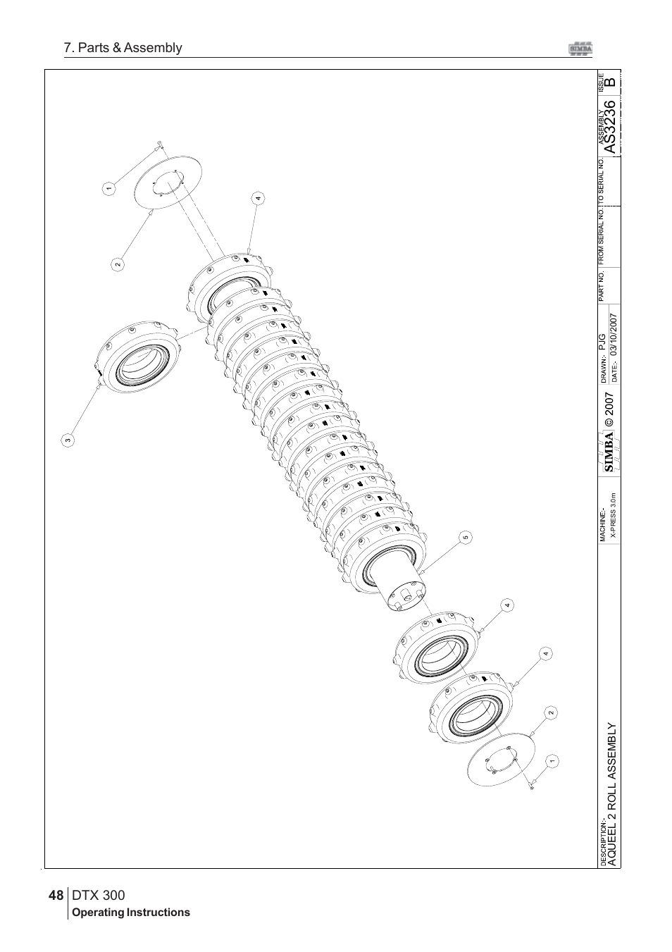 Bas32 3 6, Dtx 300, 48 7. parts & assembly | Great Plains DTX 300 Assembly Instructions User Manual | Page 14 / 24